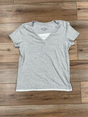 NICK & SARAH Vintage 2000s Y2k Gray Layered Short Sleeve Top | Size Large